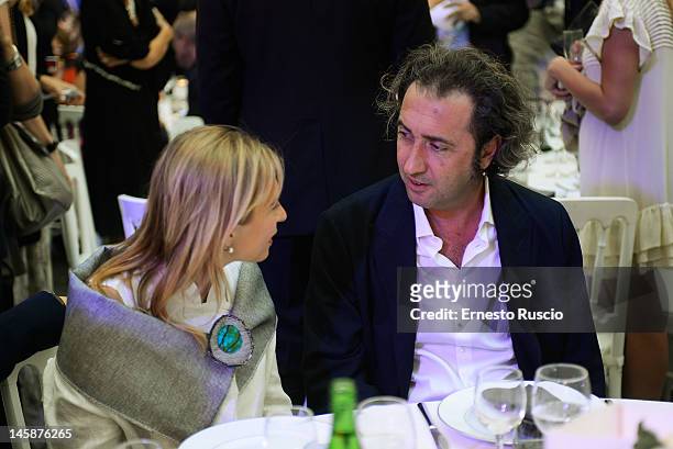 Director Paolo Sorrentino and his wife attend 2012 Ciak d'Oro ceremony awards at Palazzo Valentini on June 6, 2012 in Rome, Italy.