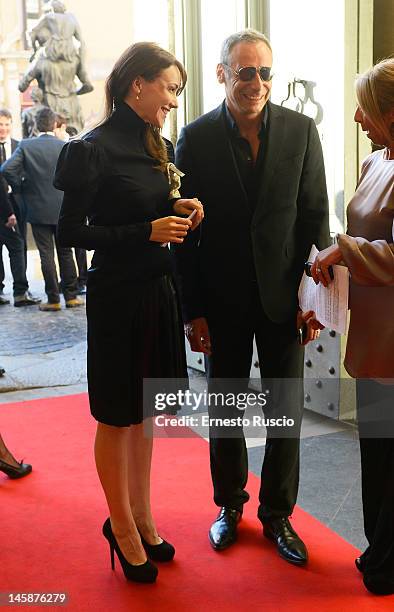 Anita Caprioli and guest attend 2012 Ciak d'Oro ceremony awards at Palazzo Valentini on June 6, 2012 in Rome, Italy.