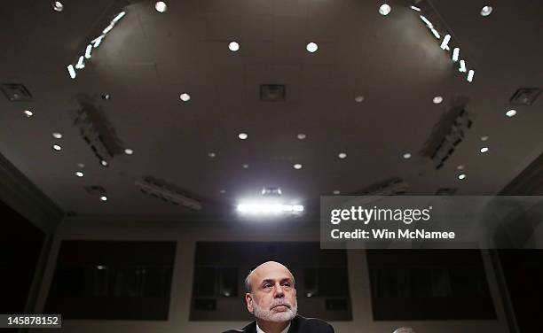 Federal Reserve Board Chairman Ben Bernanke testifies before the Joint Economic Committee on Capitol Hill June 7, 2012 in Washington, DC. Stock...