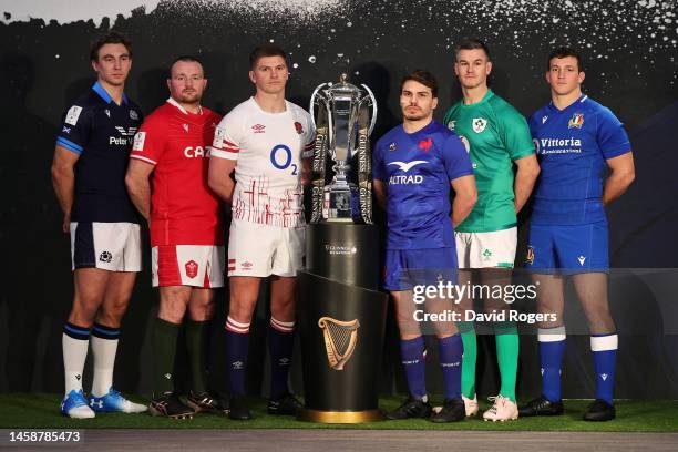 Jamie Ritchie, Captain of Scotland, Ken Owens, Captain of Wales, Owen Farrell, Captain of England, Antoine du Pont, Captain of France, Johnny Sexton,...