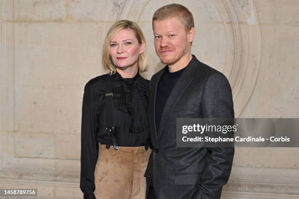 Kirsten Dunst and Jesse Plemons attend the Christian Dior Haute Couture Spring Summer 2023 show as part of Paris Fashion Week on January 23, 2023 in...