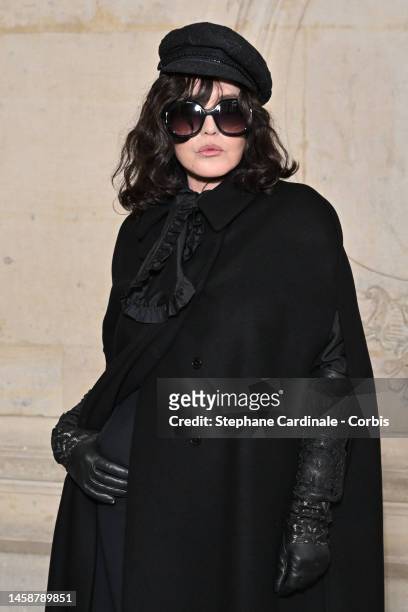 Isabelle Adjani attends the Christian Dior Haute Couture Spring Summer 2023 show as part of Paris Fashion Week on January 23, 2023 in Paris, France.