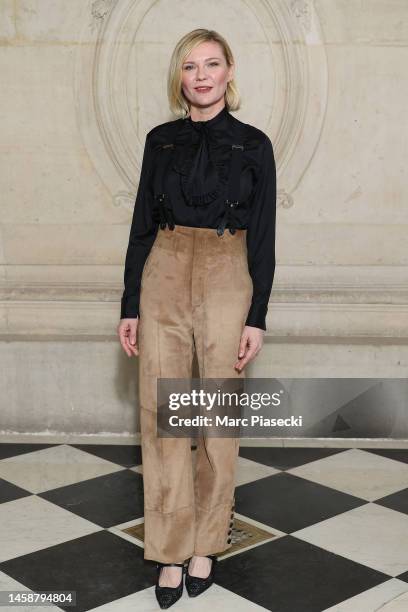 Kirsten Dunst attends the Christian Dior Haute Couture Spring Summer 2023 show as part of Paris Fashion Week on January 23, 2023 in Paris, France.