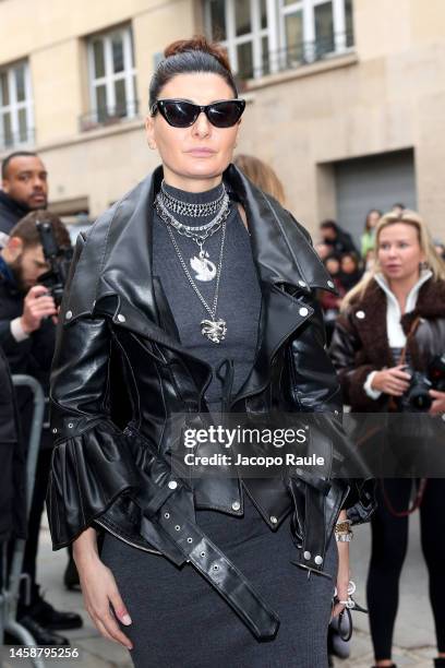 Giovanna Battaglia Engelbert attends the Christian Dior Haute Couture Spring Summer 2023 show as part of Paris Fashion Week on January 23, 2023 in...