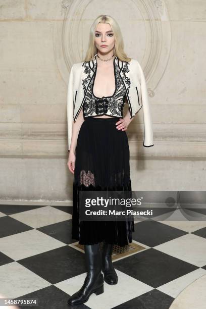 Anya Taylor-Joy attends the Christian Dior Haute Couture Spring Summer 2023 show as part of Paris Fashion Week on January 23, 2023 in Paris, France.