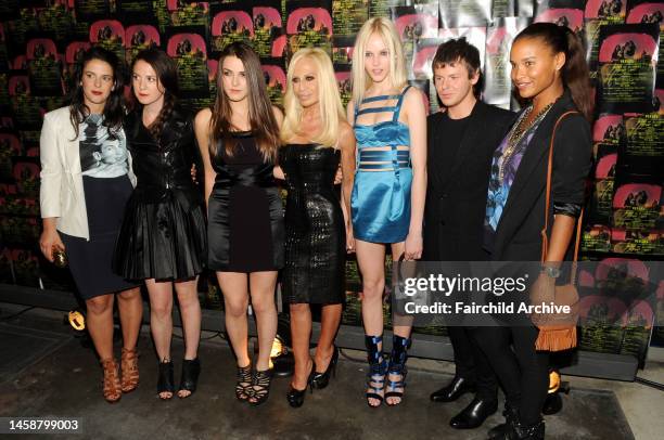 Nicole Vecchiarelli, Sara Moonves, Bee Shaffer, Donatella Versace, Ginta Lapina, Christopher Kane and Joy Bryant attend Art of Elysium's Bright...