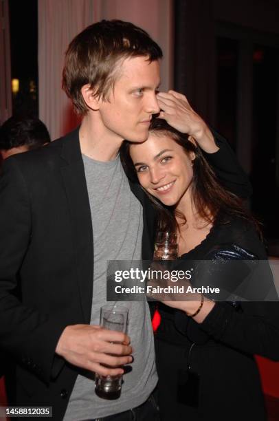 Magnus Berger and Julia Restoin-Roitfeld attend the launch of 'White Wedding,' a collaboration between Kate Moss & Nick Knight for Agent Provocateur...