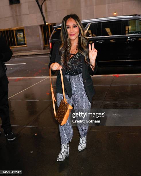 Nicole 'Snooki' Polizzi arrives at NBC on January 23, 2023 in New York City.