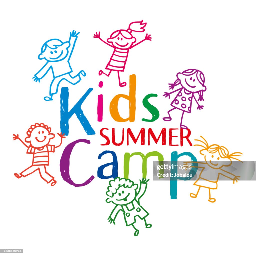 Kids Summer Camp Symbol Education Design Template Elements
