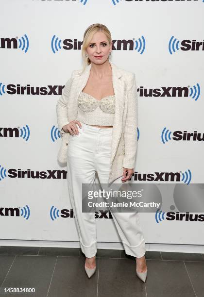 Sarah Michelle Gellar visits Sirusxm at SiriusXM Studios on January 23, 2023 in New York City.