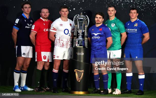 Jamie Ritchie, Captain of Scotland, Ken Owens, Captain of Wales, Owen Farrell, Captain of England, Antoine Dupont, Captain of France, Johnny Sexton,...