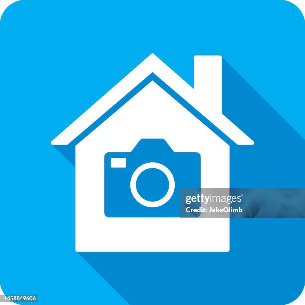 house camera icon silhouette - dslr camera stock illustrations