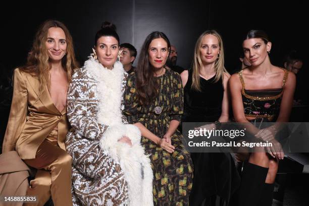 Alexia Niedzielski, Giovanna Battaglia Engelbert,Tatiana Santo Domingo, Lauren Santo Domingo and Bianca Brandolini d'Adda attend the Giambattista...