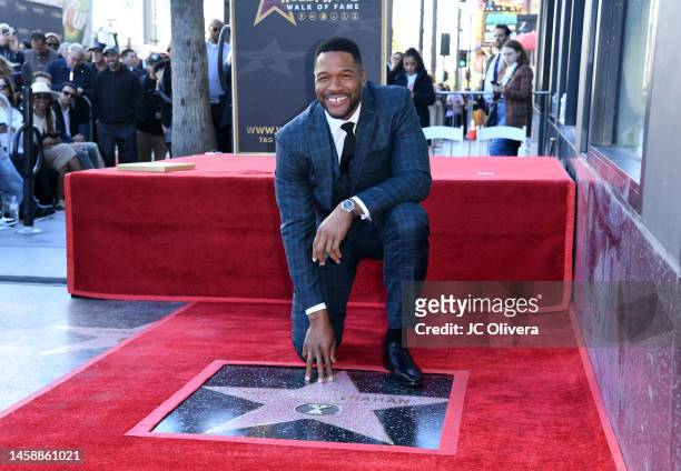 Michael Strahan is honored with a Star on the Hollywood Walk of Fame on January 23, 2023 in Los Angeles, California.