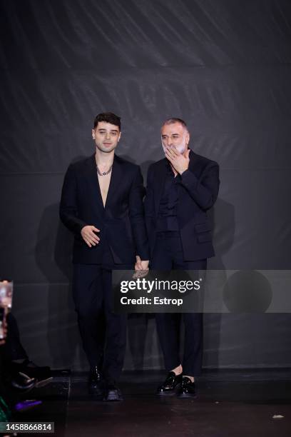 Fashion designer Georges Hobeika at the Georges Hobeika Haute Couture Spring Summer 2023 show as part of Paris Fashion Week on January 23, 2023 in...