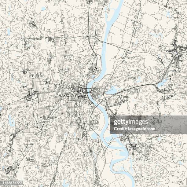 hartford, connecticut, usa vector map - hartford connecticut stock illustrations