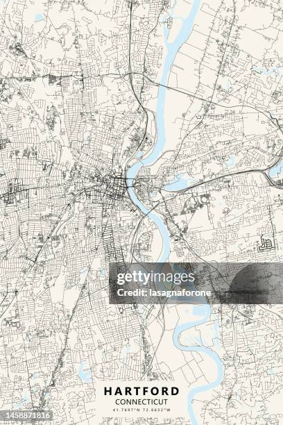 hartford, connecticut, usa vector map - hartford connecticut stock illustrations