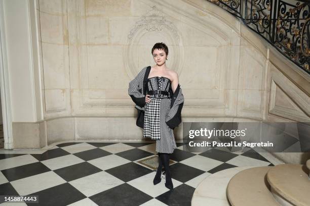 Maisie Williams attends the Christian Dior Haute Couture Spring Summer 2023 show as part of Paris Fashion Week on January 23, 2023 in Paris, France.