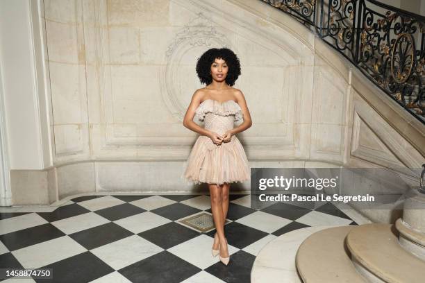 Yara Shahidi attends the Christian Dior Haute Couture Spring Summer 2023 show as part of Paris Fashion Week on January 23, 2023 in Paris, France.