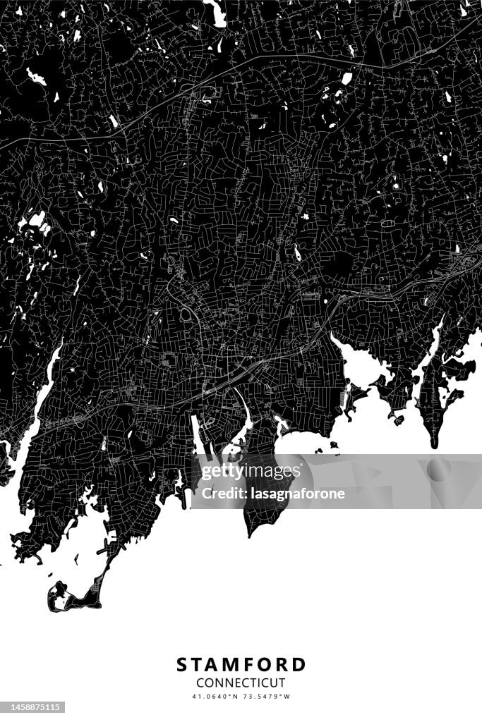 Stamford, Connecticut, USA Vector Map