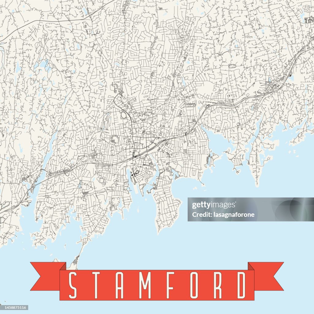 Stamford, Connecticut, USA Vector Map