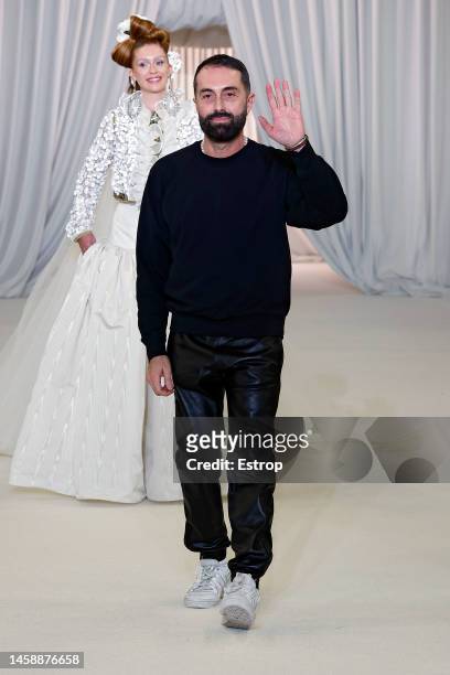 Fashion designer Giambattista Valli walks the runway during the Giambattista Valli Haute Couture Spring Summer 2023 show as part of Paris Fashion...