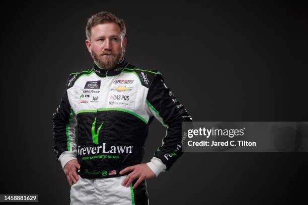 Driver Jeffrey Earnhardt poses for a photo during NASCAR Production Days at Charlotte Convention Center on January 19, 2023 in Charlotte, North...