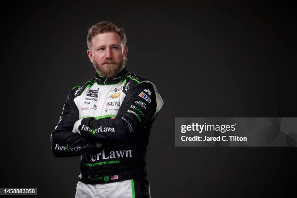 Driver Jeffrey Earnhardt poses for a photo during NASCAR Production Days at Charlotte Convention Center on January 19, 2023 in Charlotte, North...