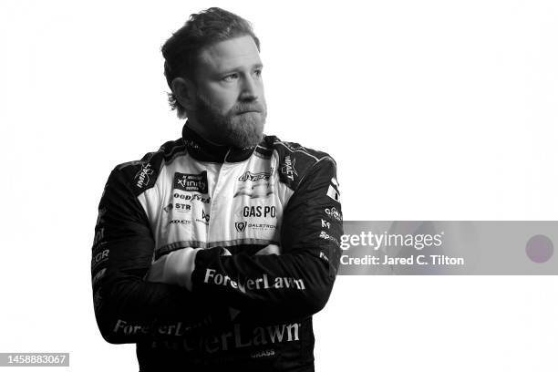 Driver Jeffrey Earnhardt poses for a photo during NASCAR Production Days at Charlotte Convention Center on January 19, 2023 in Charlotte, North...