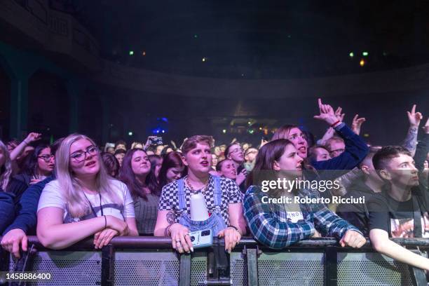 Music fans attend PVRIS performance at O2 Academy Glasgow on January 23, 2023 in Glasgow, Scotland.