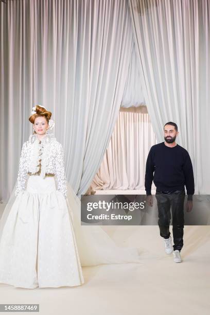 Fashion designer Giambattista Valli during the Giambattista Valli Haute Couture Spring Summer 2023 show as part of Paris Fashion Week on January 23,...