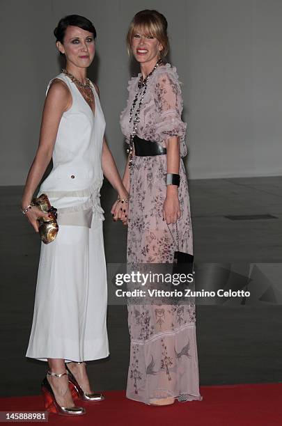 Alessandra Facchinetti and Alessia Marcuzzi attend the 2012 Convivio charity gala event on June 7, 2012 in Milan, Italy.