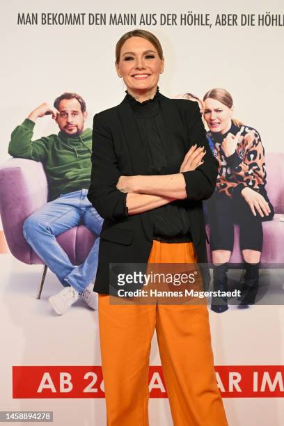 Martina Hill attends the premiere of new Constantin Film movie "Caveman" at Arri Kino on January 23, 2023 in Munich, Germany.