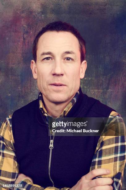 Tobias Menzies of ‘You Hurt My Feelings’ is photographed for Deadline at the Deadline Studio during the 2023 Sundance Film Festival at the Hotel Park...