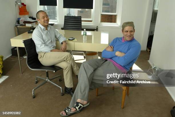 Fashion designers Derek Lam and Isaac Mizrahi, New York City.