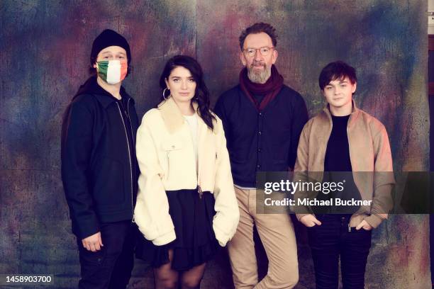 Joseph Gordon-Levitt, Eve Hewson, John Carney and Oren Kinlan of ‘Flora & Son’ are photographed for Deadline at the Deadline Studio during the 2023...