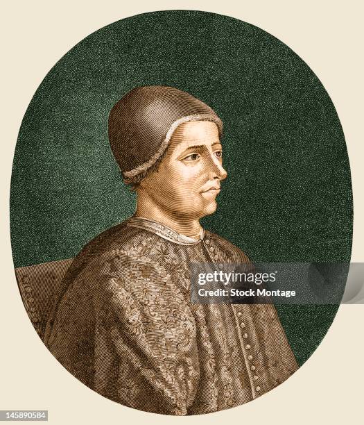 Illustrated portrait of French merchant Jacques Coeur , early to mid 15th century.