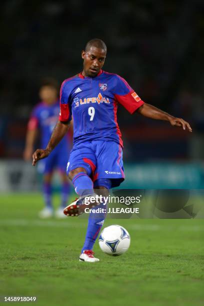 Edmilson of FC Tokyo in action during the J.League Yamazaki Nabisco Cup quarter final second leg match between FC Tokyo and Vegalta Sendai at...