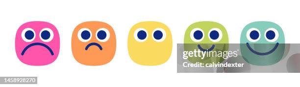 emoticons for customer engagement and mental wellbeing - customer focused stock illustrations