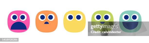 emoticons for customer engagement and mental wellbeing - transparent background stock illustrations