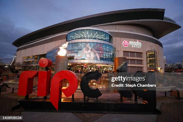 General exterior view at Moda Center before the game between the Portland Trail Blazers and the San Antonio Spurs on January 23, 2023 in Portland,...