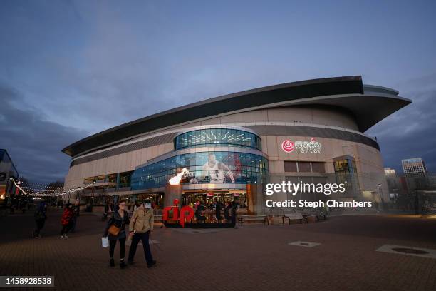 General exterior view at Moda Center before the game between the Portland Trail Blazers and the San Antonio Spurs on January 23, 2023 in Portland,...