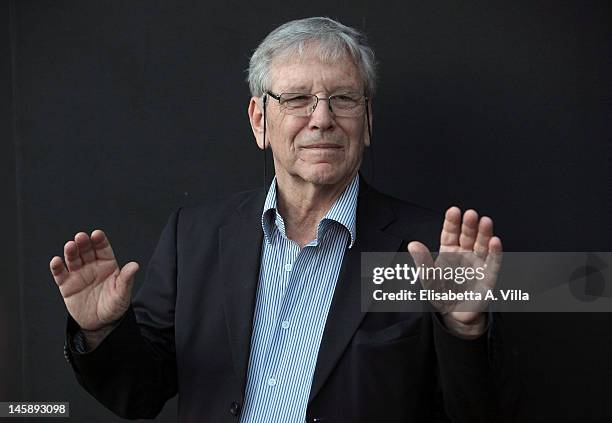 Author Amos Oz poses during the Letterature 2012 - Festival Internazionale di Roma at Basilica di Massenzio on June 7, 2012 in Rome, Italy.