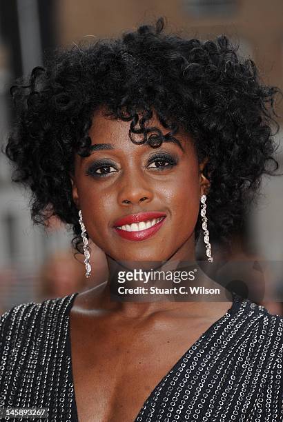 Lashana Lynch attends the UK film premiere of 'Fast Girls' at Odeon West End on June 7, 2012 in London, England.
