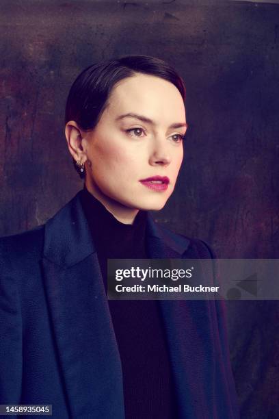 Daisy Ridley of ‘Sometimes I Think About Dying’ is photographed for Deadline at the Deadline Studio during the 2023 Sundance Film Festival at the...