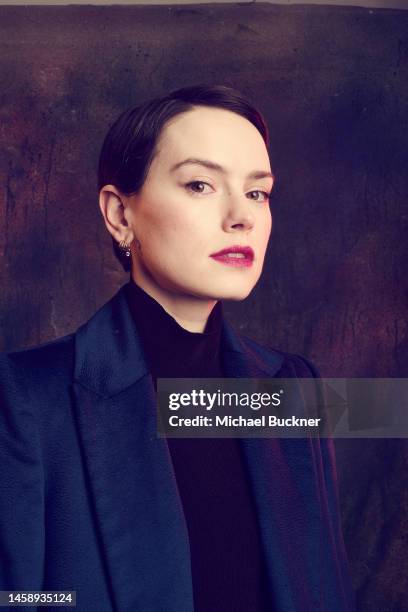 Daisy Ridley of ‘Sometimes I Think About Dying’ is photographed for Deadline at the Deadline Studio during the 2023 Sundance Film Festival at the...