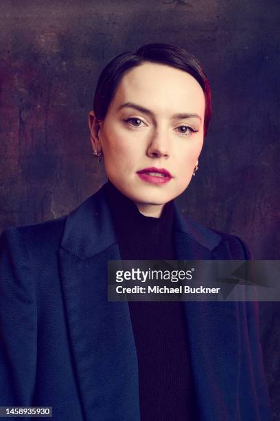 Daisy Ridley of ‘Sometimes I Think About Dying’ is photographed for Deadline at the Deadline Studio during the 2023 Sundance Film Festival at the...