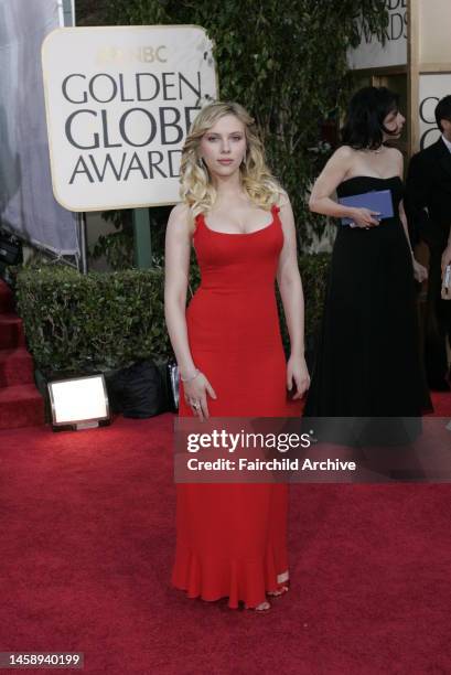 Actress Scarlett Johansson attends the 63rd Annual Golden Globe Awards at the Beverly Hilton Hotel in Beverly Hills.