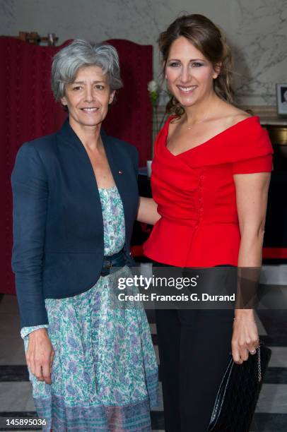 Maud Fontenoy and Claudie Haignere arrive at the Maud Fontenoy Foundation Annual Gala at Hotel de la Marine on June 7, 2012 in Paris, France.