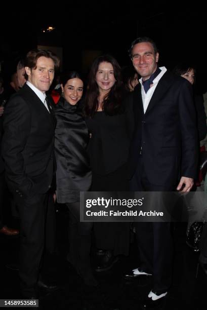 Actor Willem Dafoe, Giada Colagrande Dafoe, Marina Abramovic and Paolo Canevari attend a dinner to celebrate Costume National's 21st anniversary of...